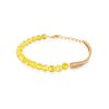 Refined Gilded Bracelet With Amber And Crystals, image 