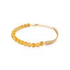 Chic Gilded Bracelet With Amber Beads And Crystals, image 