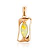 Frame Motif Pendant With Bright Lemon Amber, image 