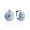 Romantic Blue Enamel Diamond Earrings The Heritage, image 