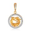 Dazzling Gemini Sign Pendant With Crystals, image 