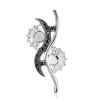 Floral Design Pendant With Black And White Crystals, image 