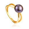 Minimalist Dark Pearl Ring, Ring Size: 6 / 16.5, image 