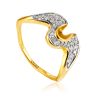 Wavy Ring With Crystals, Ring Size: 7 / 17.5, image 
