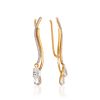 Refined Climber Earrings With Drop Shaped Crystals, image 