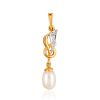 Refined Pearl Pendant With Dazzling Crystals, image 