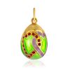 Chic Green Enamel Egg Pendant With Pink Crystals The Romanov, image 