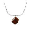 String Necklace With Dark Cherry Amber Pendant, image 
