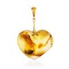 Bold Textured Amber Heart Pendant, image 