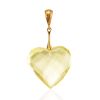 Luminous Faceted Amber Heart Pendant, image 