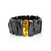 Bold Amber Cuff Bracelet With Insect, image 