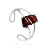 Designer Cuff Bracelet With Dark Amber, image 