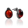 Snake Motif Earrings With Amber Centerstones, image 