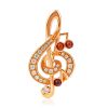 Shimmering Musical Note Brooch With Amber And Crystals, image 