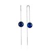Chic Chain Earrings With Blue Amber, image 