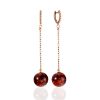 Classy Chain Earrings With Amber Balls, image 