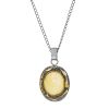 Handcrafted Chain Necklace With Bold Amber Pendant, image 