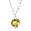 Chain Necklace With Gorgeous Amber Pendant, image 