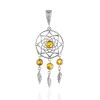 Designer Dream Catcher Pendant With Amber, image 