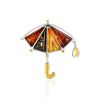 Playful Umbrella Brooch With Amber, image 