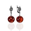Designer Snake Motif Earrings With Amber, image 