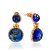 Iridescent Blue Amber Earrings, image 