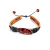 Leather Tie Bracelet With Cognac Amber The Copacabana, image 