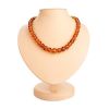 Cognac Amber Ball Beaded Necklace, image 