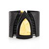 Dark Leather Bracelet With Honey Amber The Amazon, image 