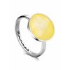 Minimalistic Amber Ring In Sterling Silver The Monaco, Ring Size: 6.5 / 17, image 