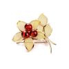 Gold Plated Brooch With Bright Cognac Amber The Beoluna, image 