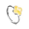 Alhambra Silver Ring With Butterscotch Amber The Monaco, Ring Size: 8 / 18, image 