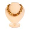 Textured Honey And Cognac Amber Beaded Necklace, image 