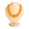 Bold Lemon Amber Ball Beaded Necklace, image 