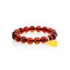 Amber Beaded Bracelet With Heart Shaped Dangle, image 
