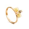 Cylindrical Cut Amber Ring In Gold With Crystal The Scandinavia, Ring Size: 8 / 18, image 