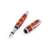 Handcrafted Padauk Wood Fountain Pen With Honey Amber The Indonesia, image 