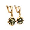 Drop Amber Earrings In Gold-Plated Silver The Sphere, image 