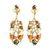 Gold-Plated Drop Earrings With Multicolor Amber The Verdi, image 