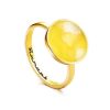 Minimalistic Amber Ring In Gold-Plated Silver The Monaco, Ring Size: 6 / 16.5, image 
