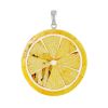Round Amber Pendant In Sterling Silver The Orange, image 