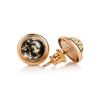 Luminous Gold-Plated Studs With Green Amber The Berry, image 
