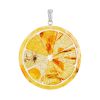 Round Amber Pendant In Sterling Silver The Orange, image 