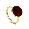 Gold-Plated Ring With Cherry Amber The Monaco, Ring Size: 5.5 / 16, image 