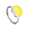 Sterling Silver Ring With Flat Cut Amber The Monaco, Ring Size: 9 / 19, image 