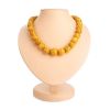 Molded Honey Amber Ball Beaded Necklace, image 