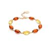 Link Amber Bracelet In Gold Plated Silver The Casablanca, image 