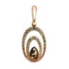 Amber Pendant In Gold With Crystals The Raphael, image 