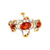 Gold Plated Bracelet With Cognac Amber And Crystals The Pompadour, image 