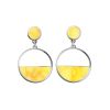 Push Back Amber Earrings In Sterling Silver The Monaco, image 